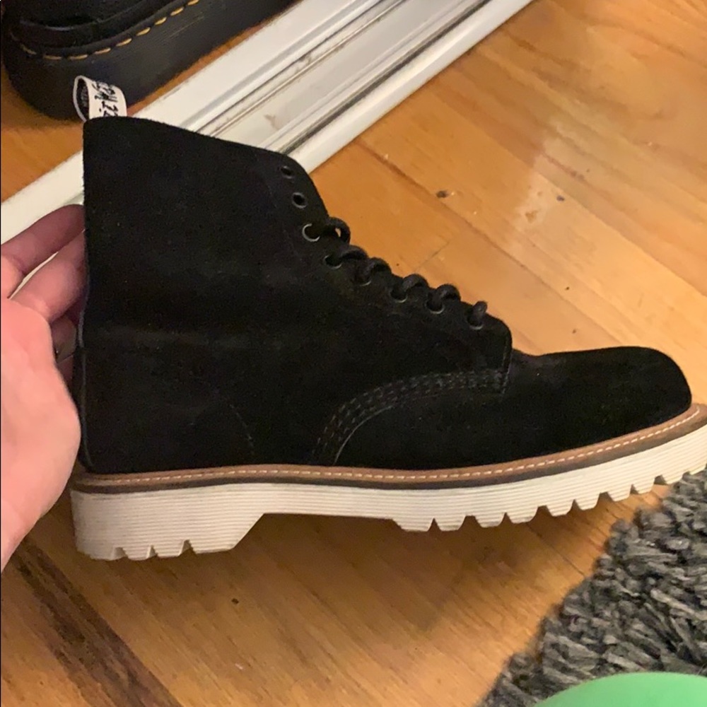 Black suede boots